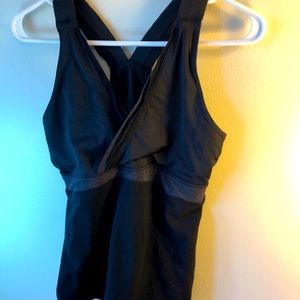 Size 10 Lululemon mesh back black tank top